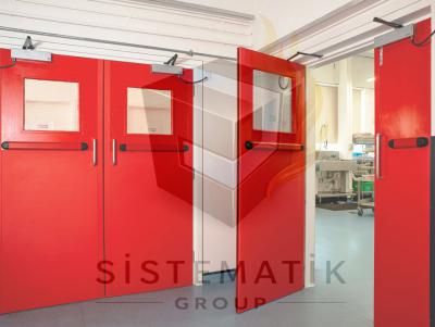 YANGIN KAPISI ÇİFT KANAT CAMLI